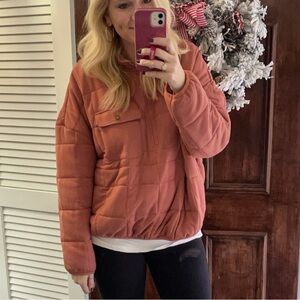 Women's Quilted Pullover in Peach
